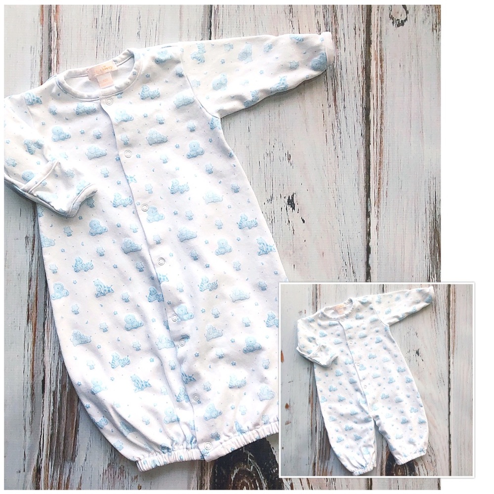 Kissy kissy convertible gown/romper NB